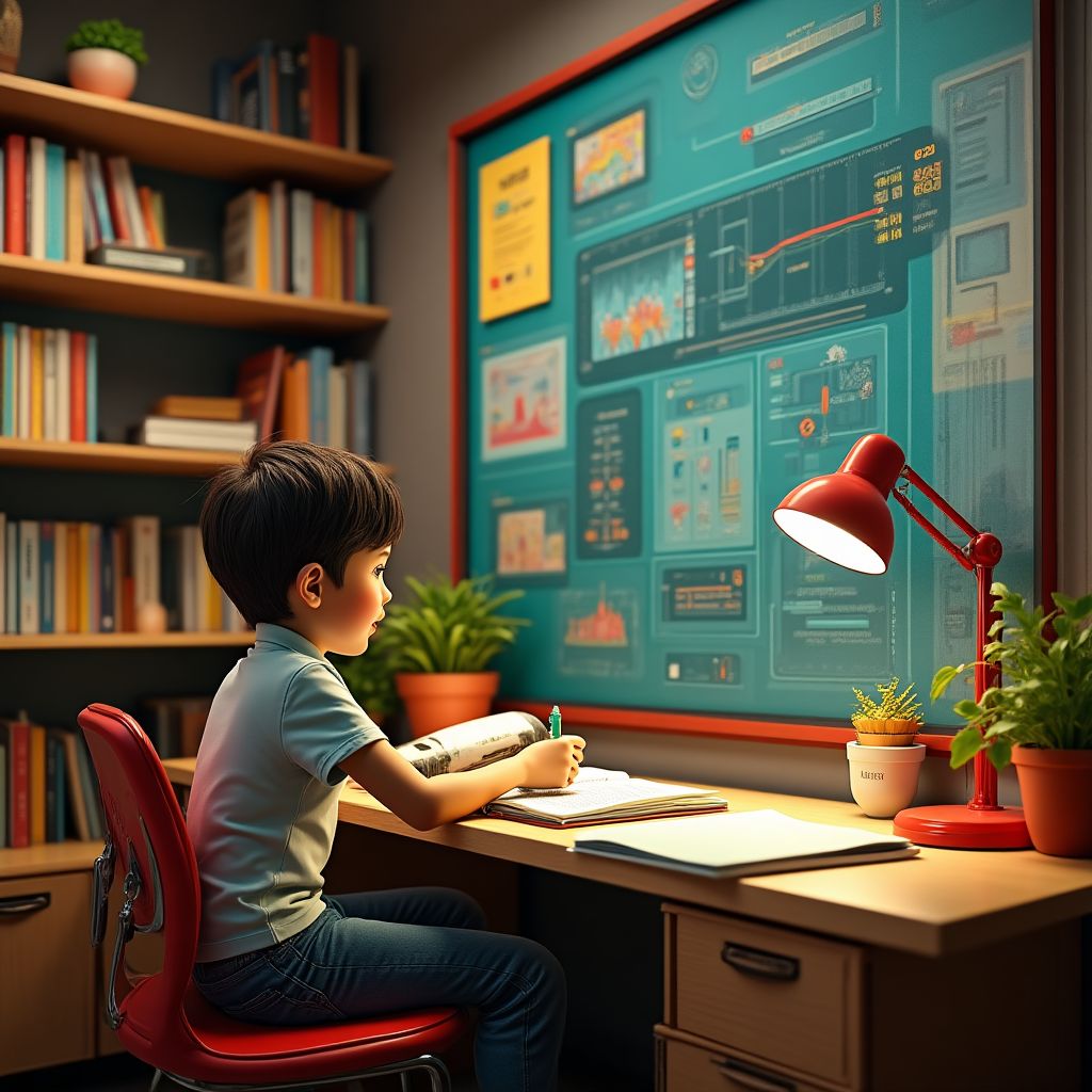 Estudiante practicando inglés con técnicas avanzadas