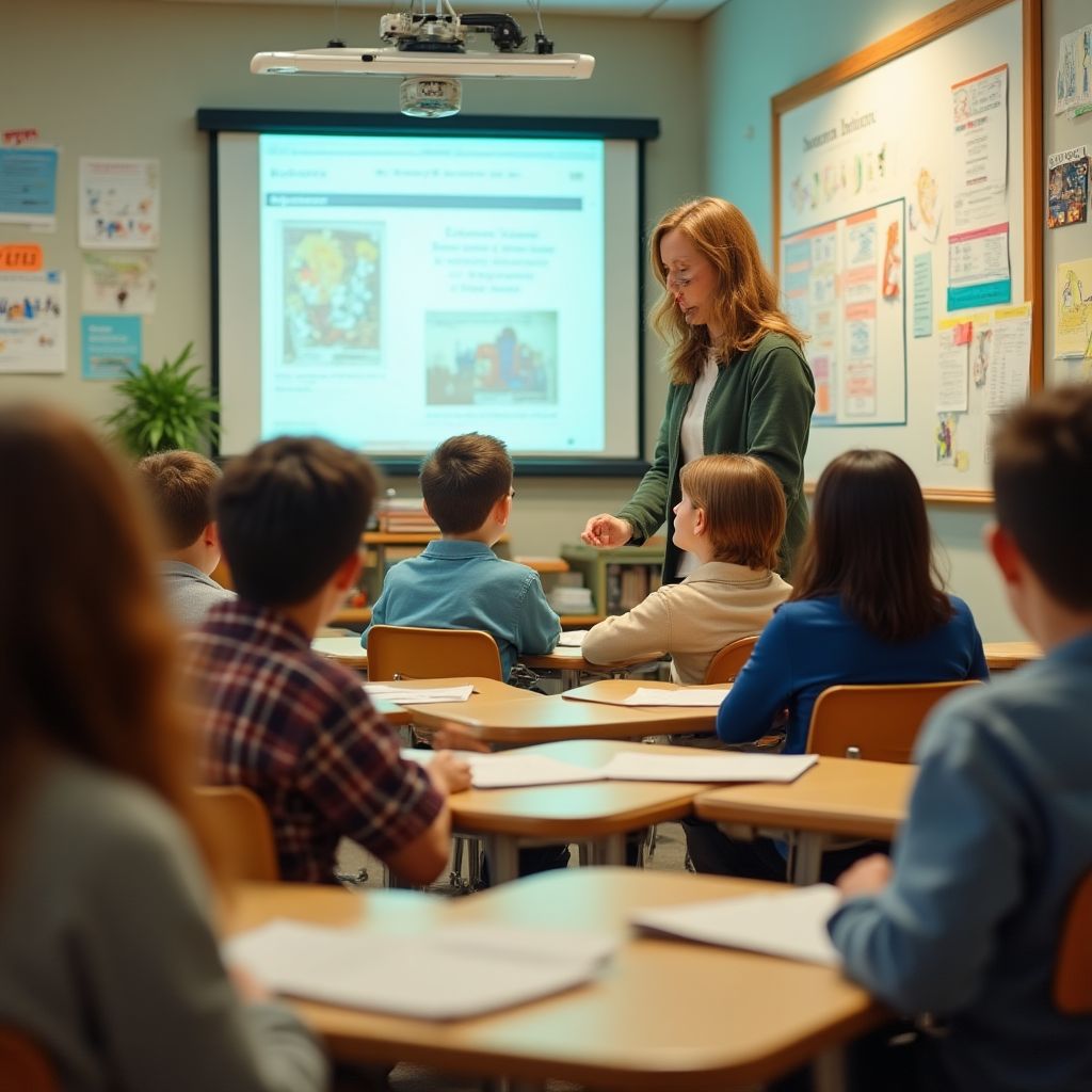 Estudiantes en clase de inglés general
